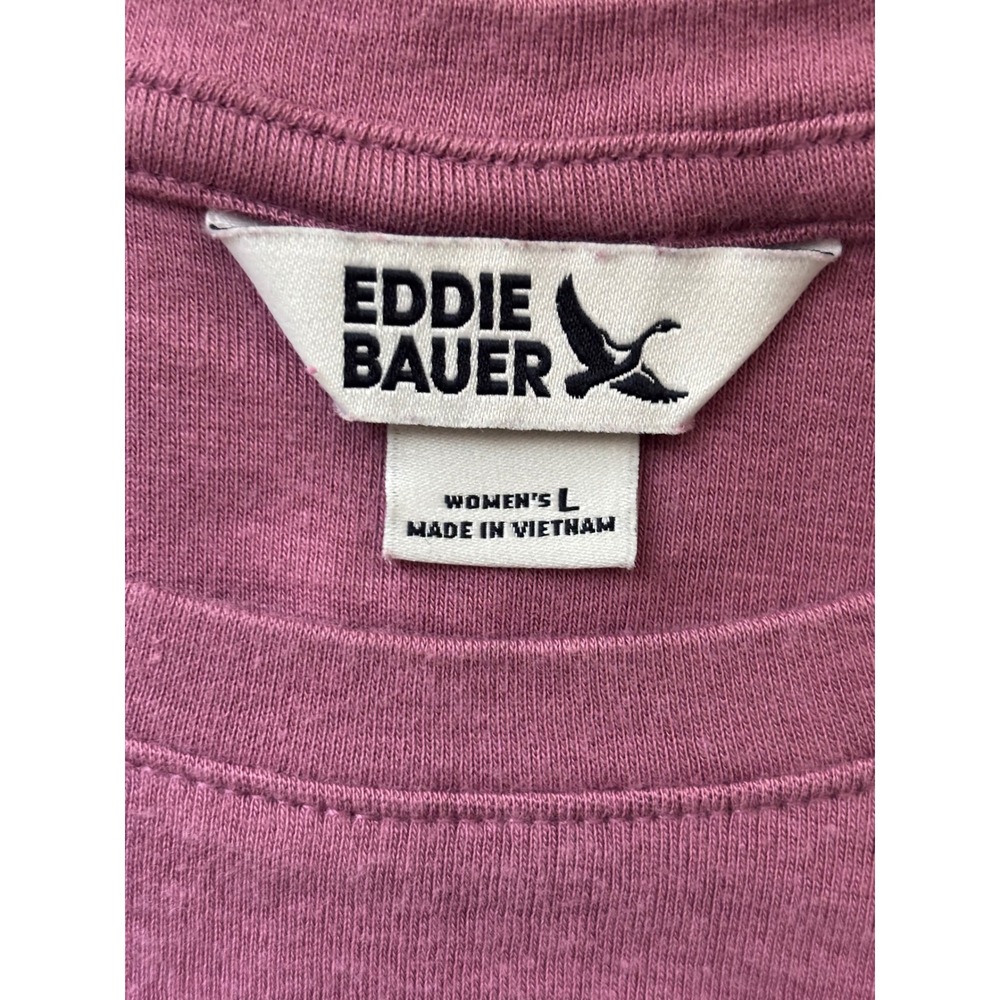 Eddie Bauer Long Sleeve T-Shirt Womens L Purple Crew Neck Basic Good
